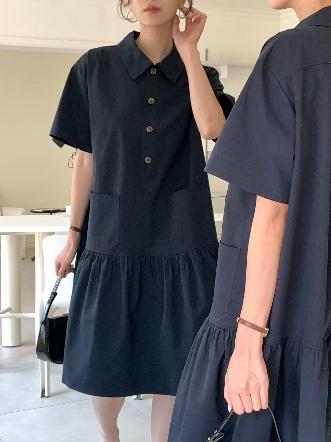 Simple Knee Length One Piece 簡約及膝連身裙