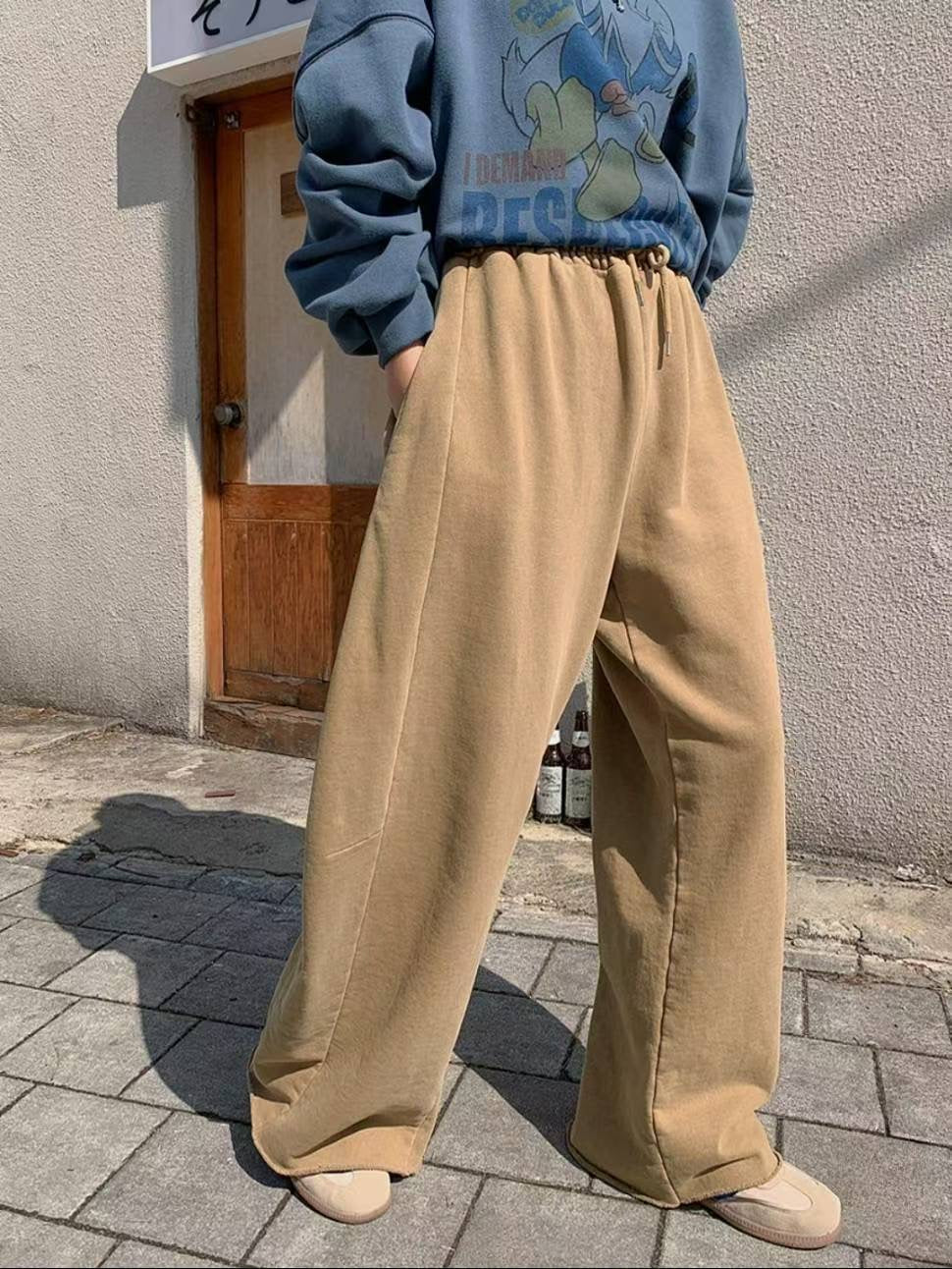Washed Pants 洗水索腰長褲