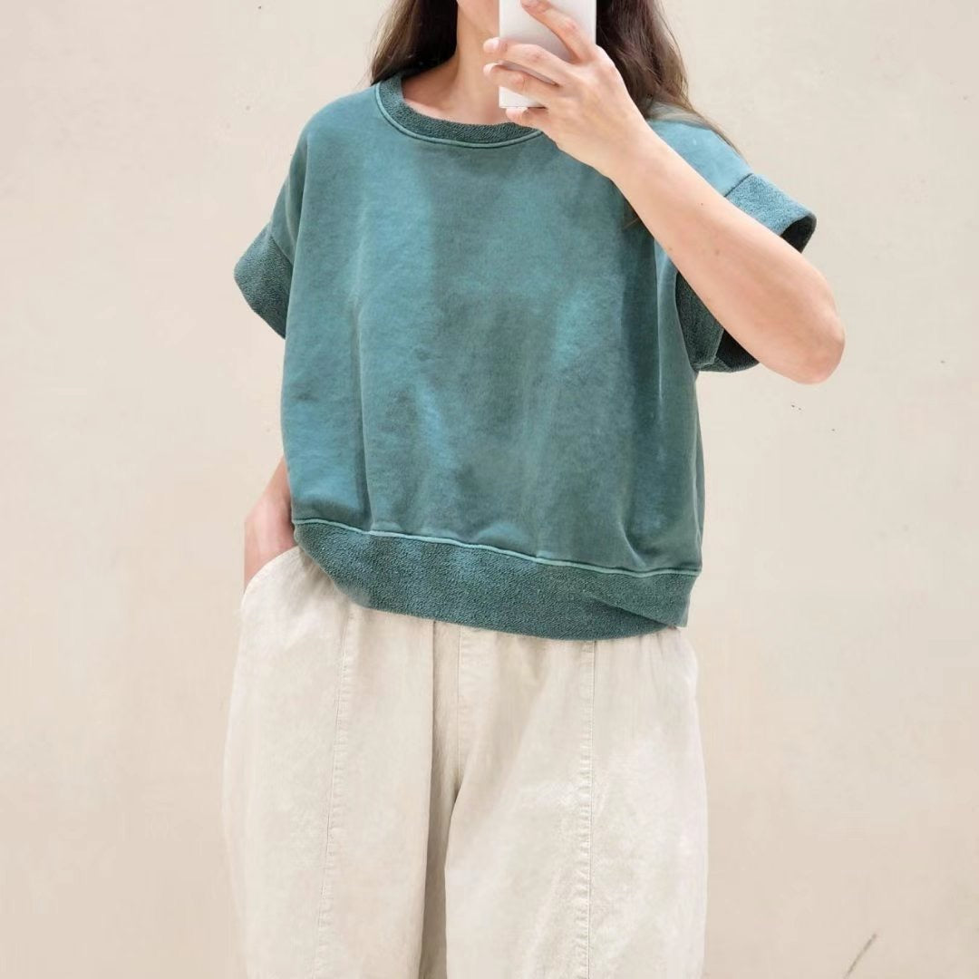 Causal Cotton Top 全棉寬版上衣