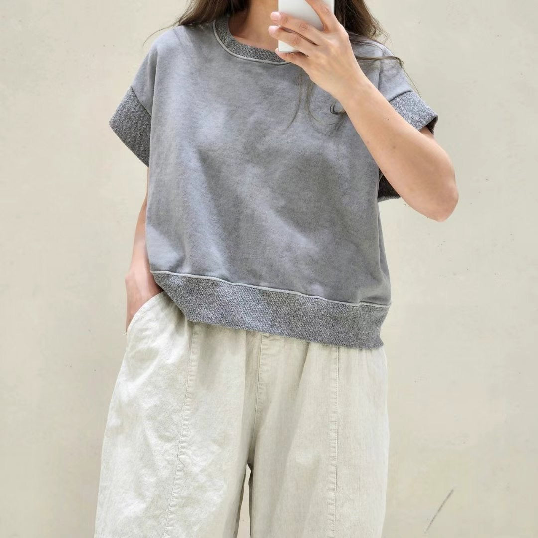 Causal Cotton Top 全棉寬版上衣