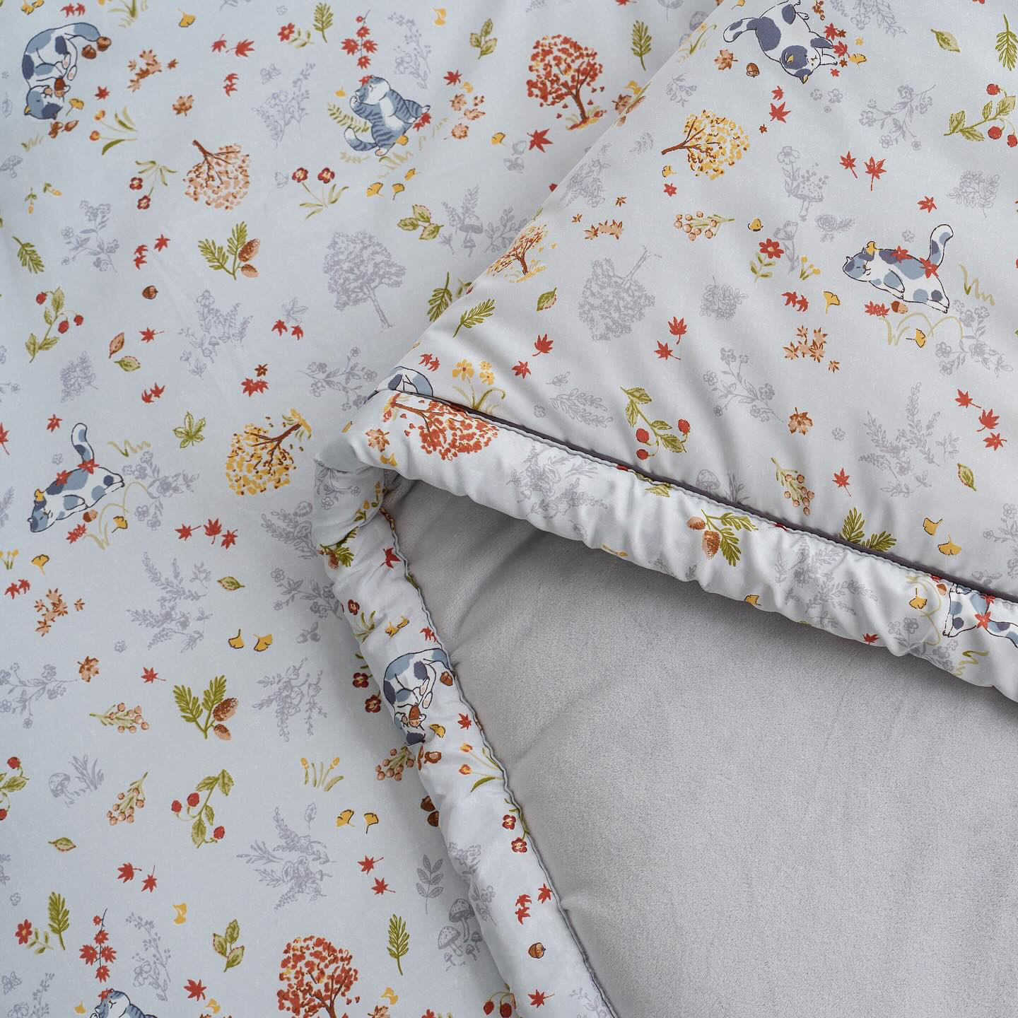 #125_紅葉肥貓 韓國棉被 天絲面料