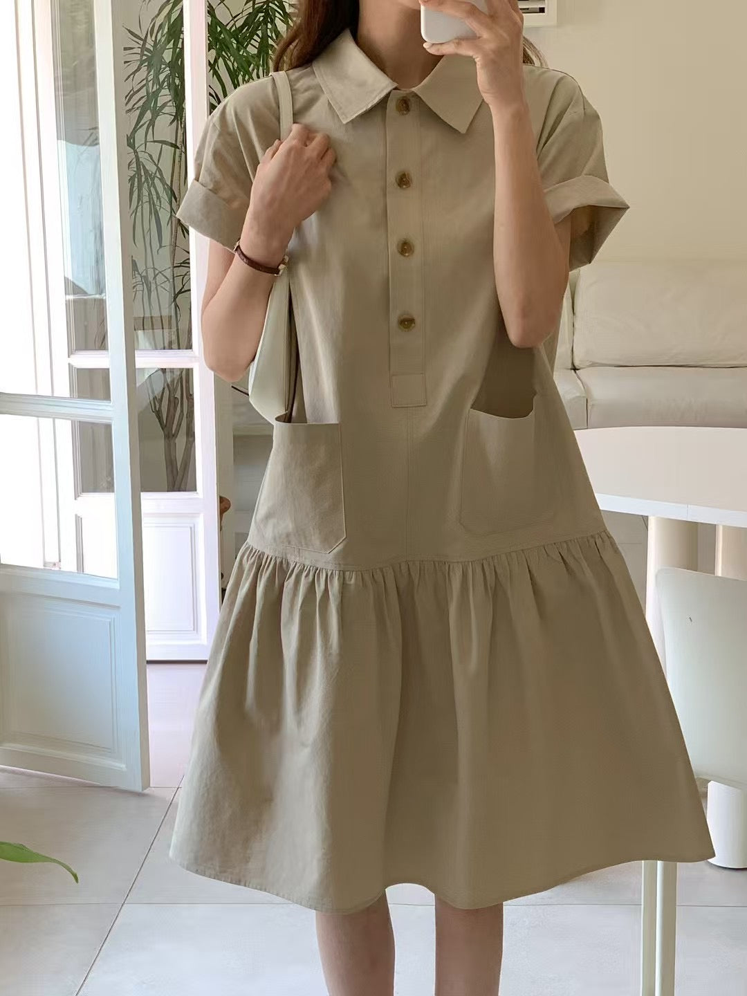 Simple Knee Length One Piece 簡約及膝連身裙