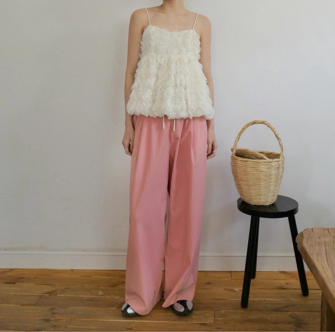 Summer Color Pants 夏日索腰長褲