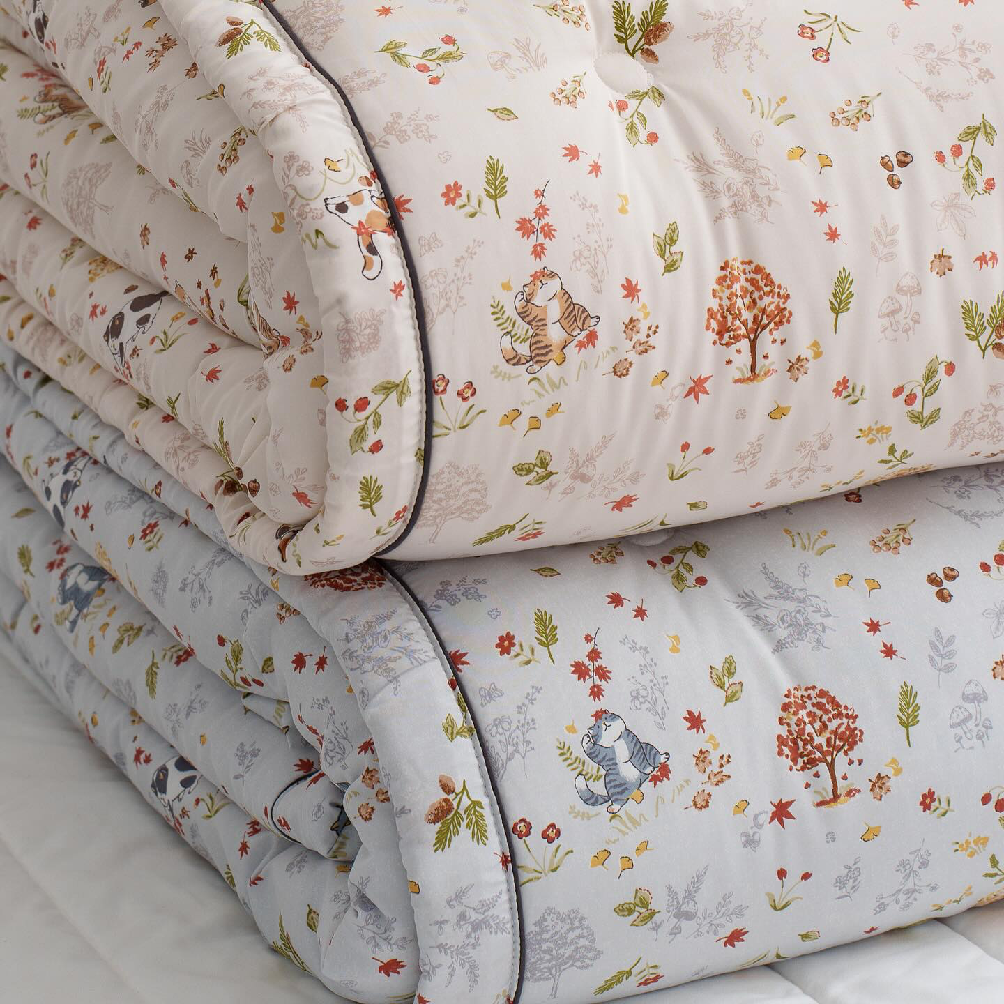 #125_紅葉肥貓 韓國棉被 天絲面料