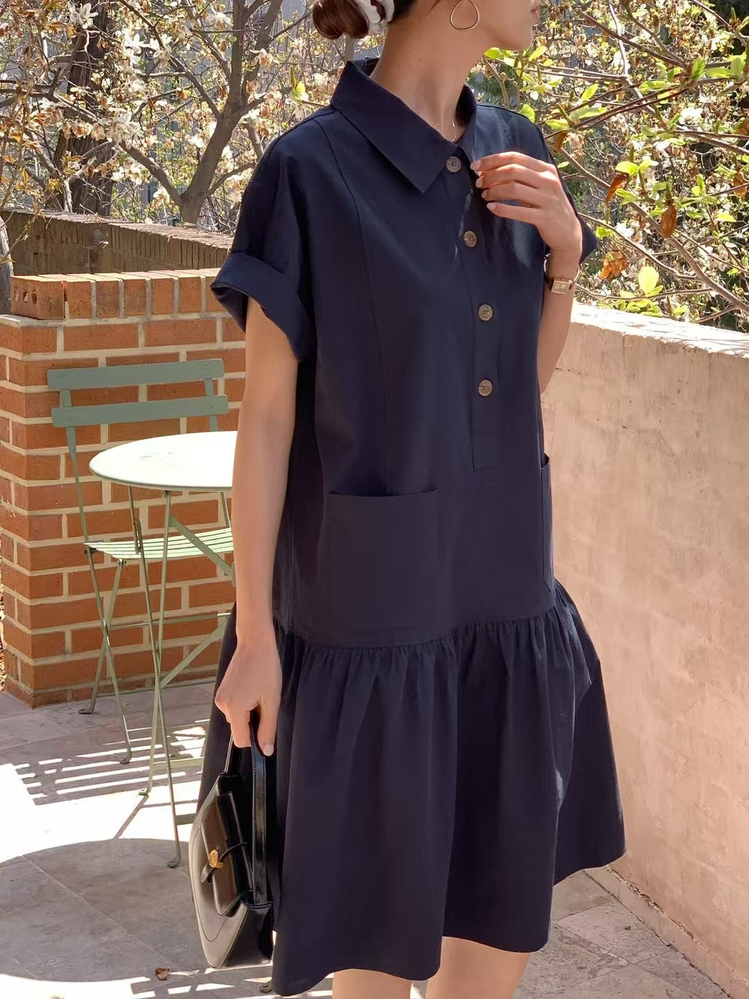 Simple Knee Length One Piece 簡約及膝連身裙