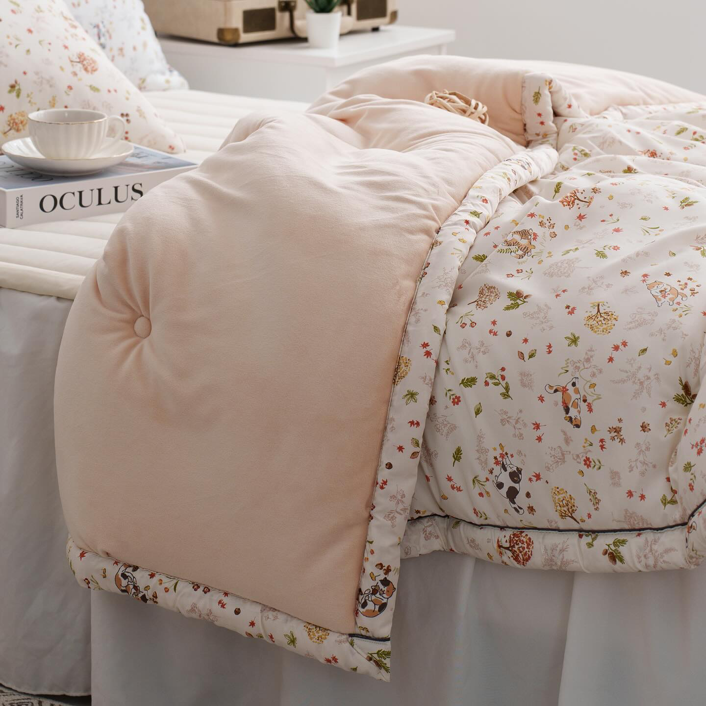 #125_紅葉肥貓 韓國棉被 天絲面料