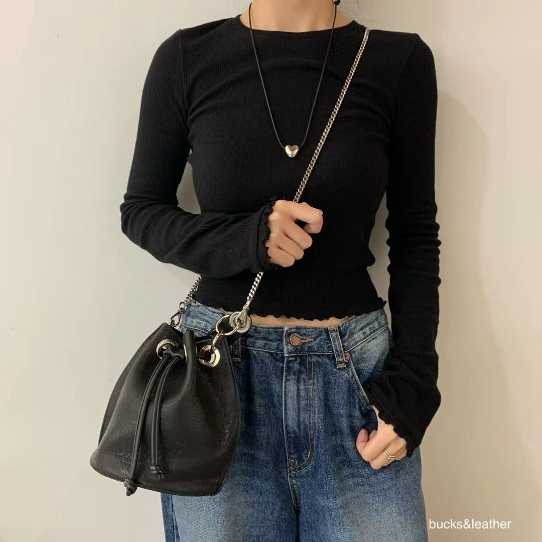 Leather Hang Bag 羊皮水桶手袋