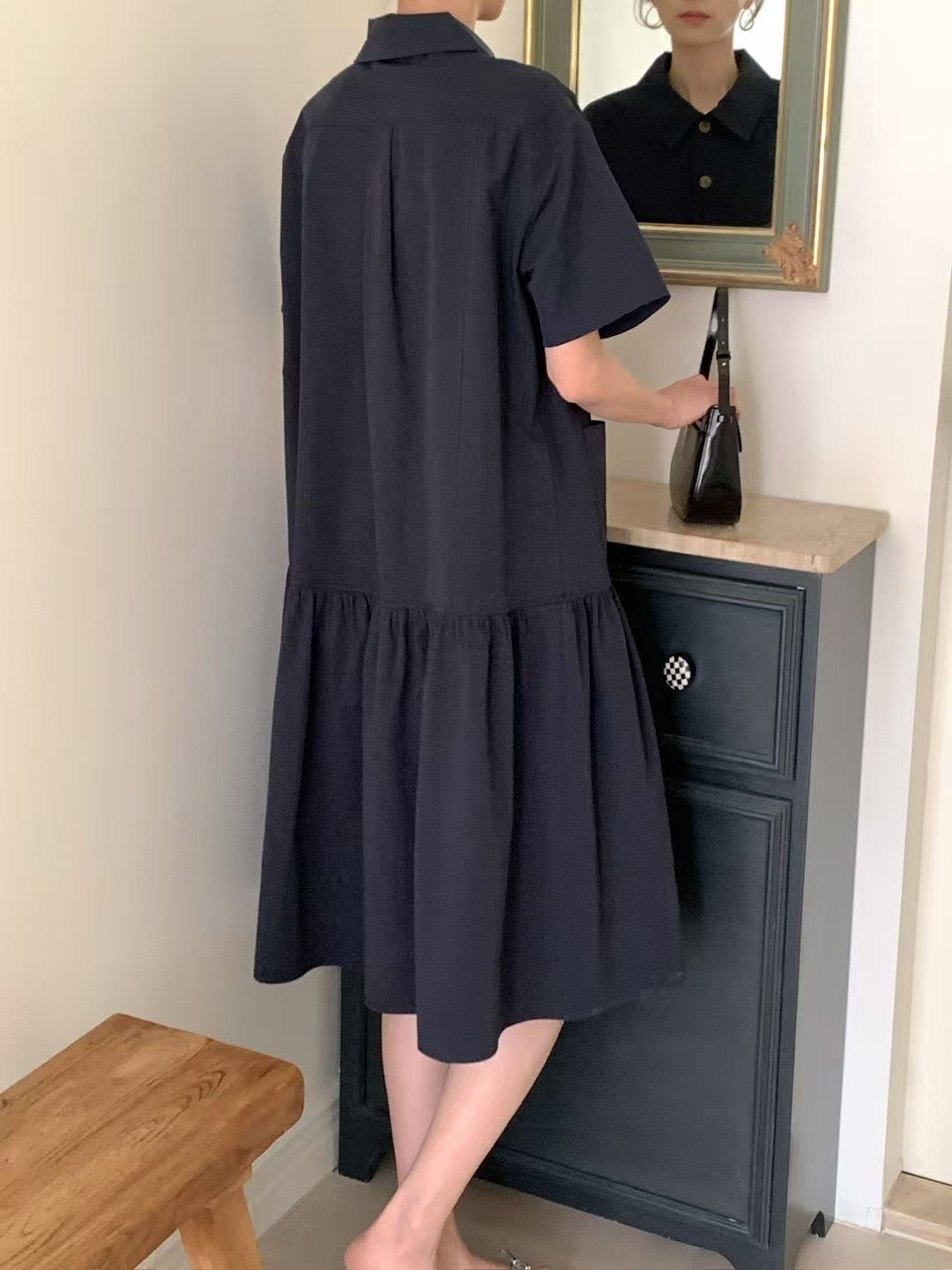 Simple Knee Length One Piece 簡約及膝連身裙