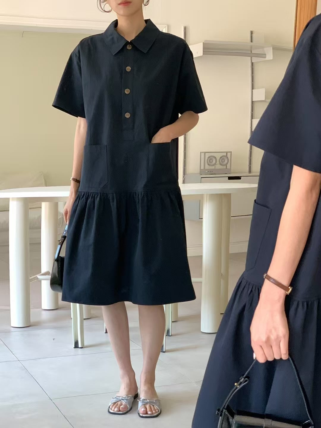 Simple Knee Length One Piece 簡約及膝連身裙