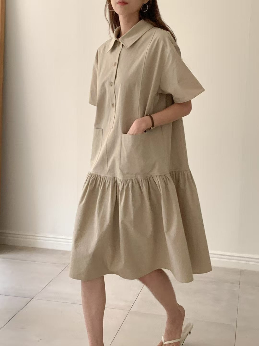 Simple Knee Length One Piece 簡約及膝連身裙