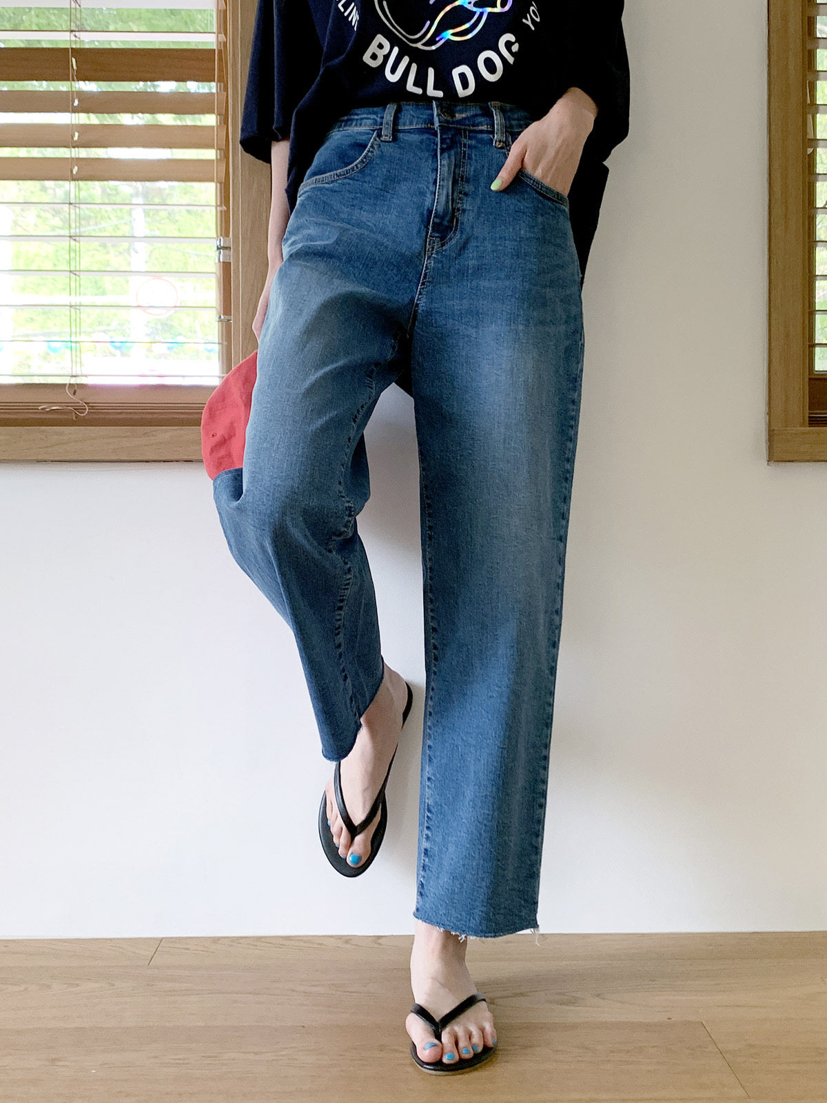 #1247 Causal Wide Jeans 寬管牛仔褲