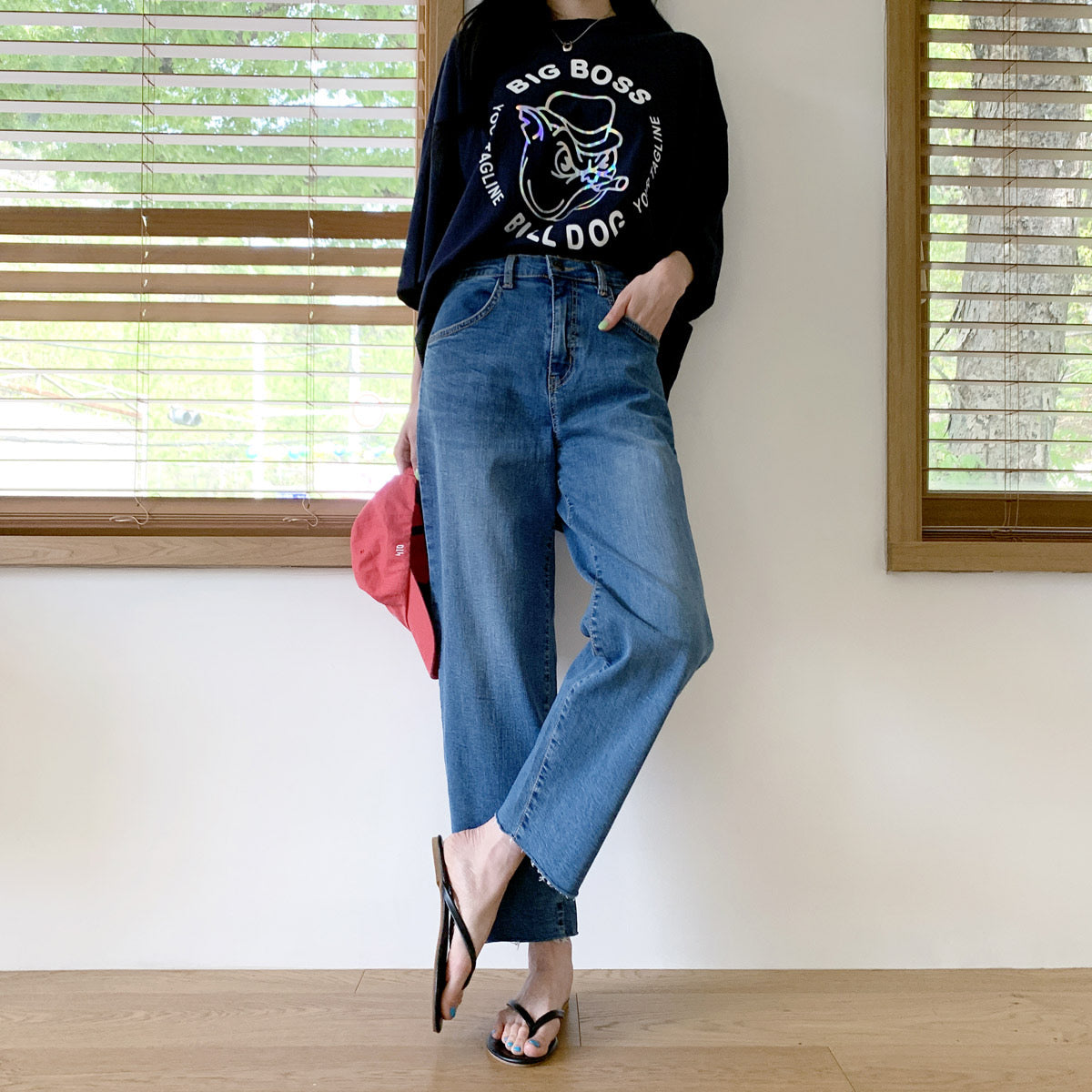 #1247 Causal Wide Jeans 寬管牛仔褲