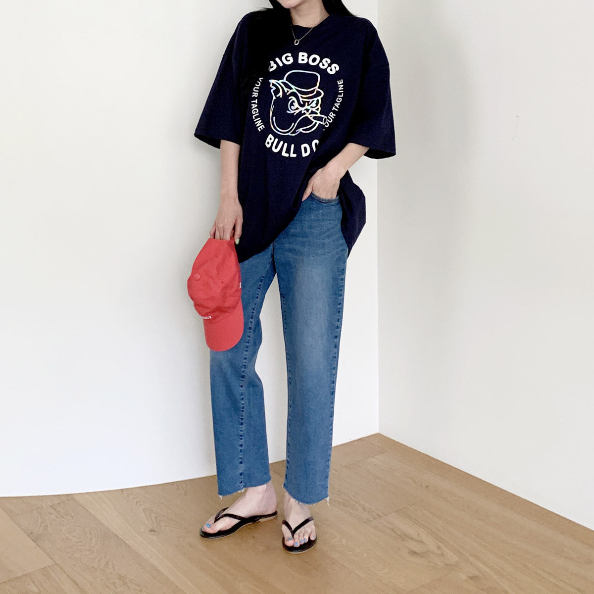 #1247 Causal Wide Jeans 寬管牛仔褲